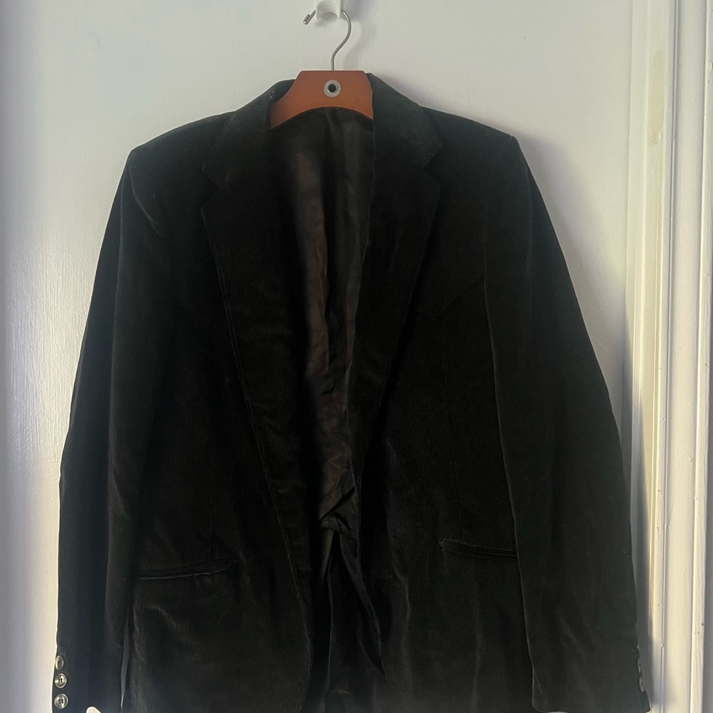Panhandle Slim Men’s Striped Western Suit Jacket – Suede Look – Size 42L